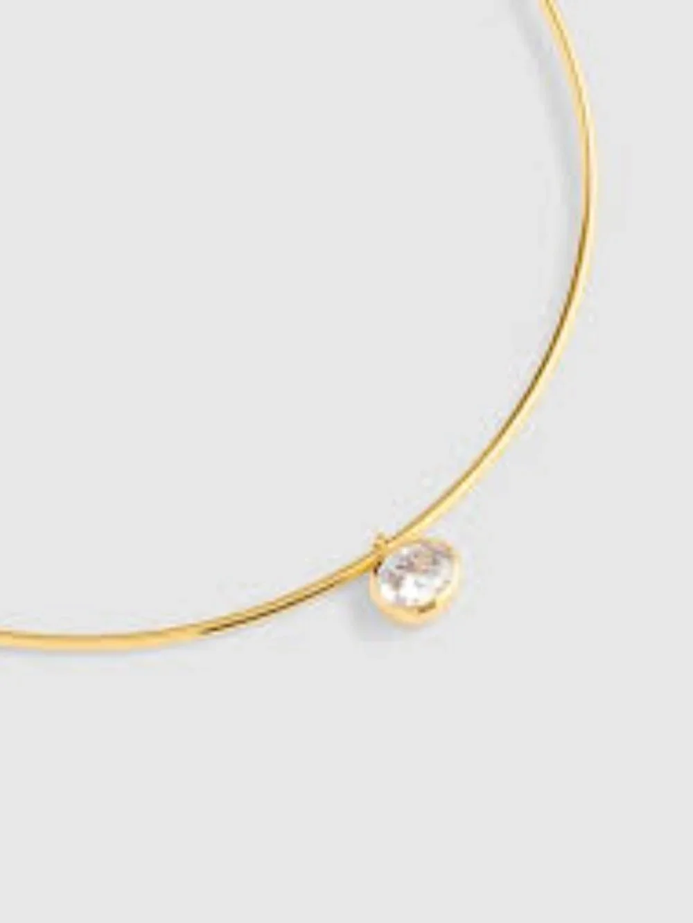 NWT Madewell Emerald-Cut Crystal Wire Choker Necklace - Picture 5 of 6